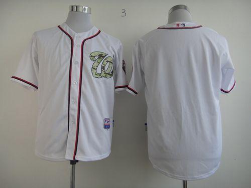 Nationals Blank White USMC Cool Base Stitched MLB Jersey - Click Image to Close